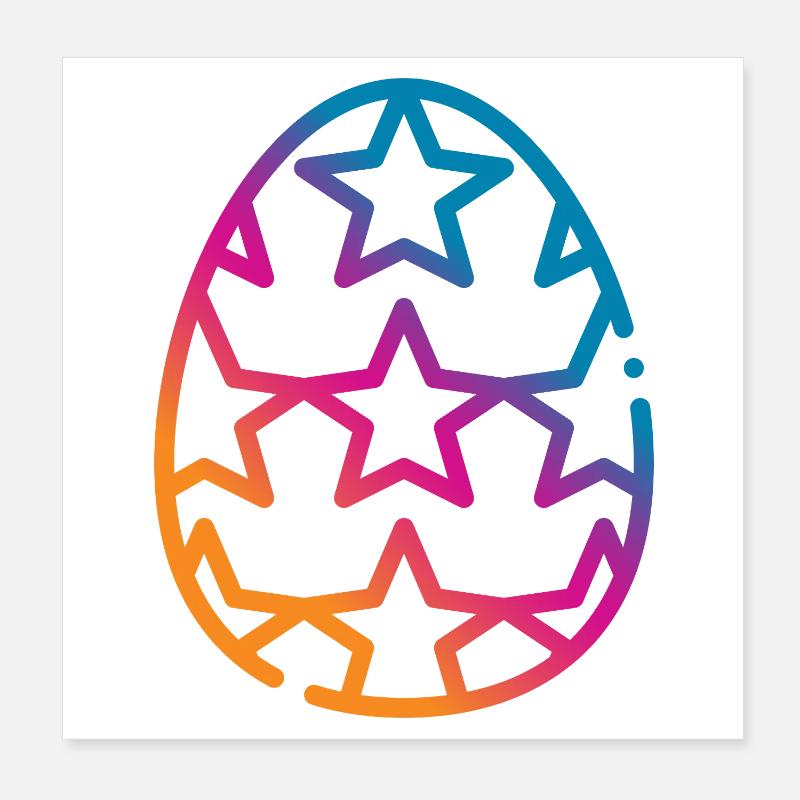 Colorful Easter Egg Easter Poster 8" x 8" (20x20 cm)