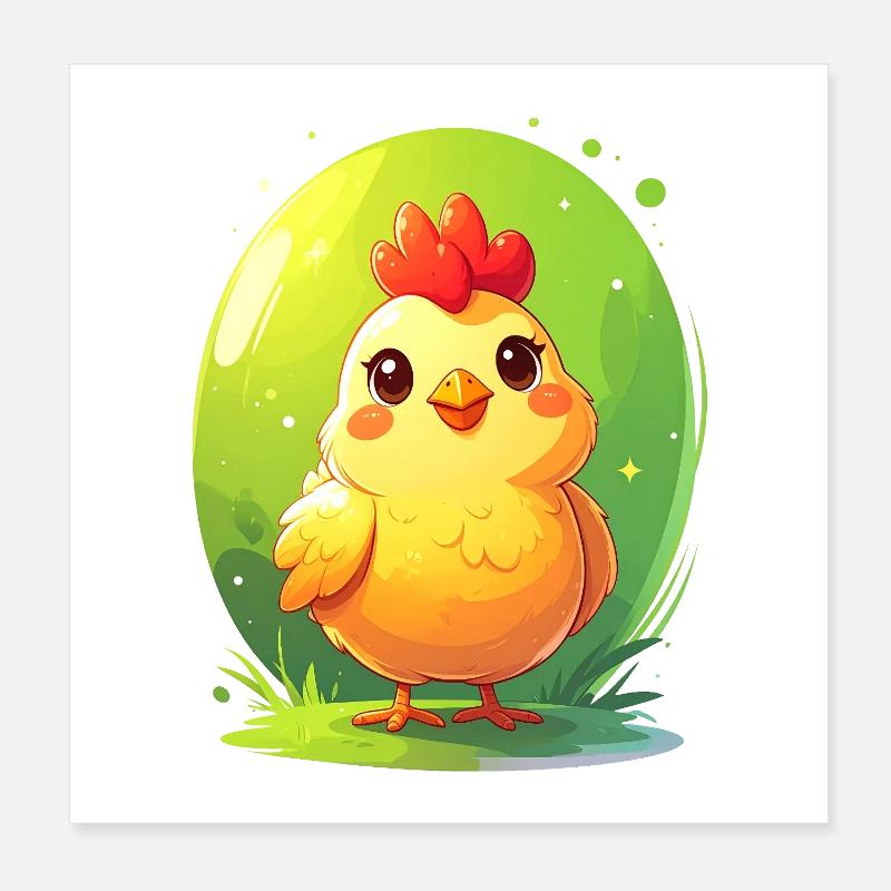 Poulet mignon Poster 20 x 20 cm