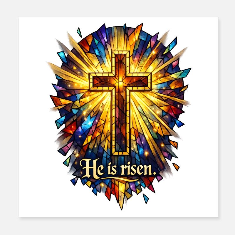He is risen Poster 20x20 cm