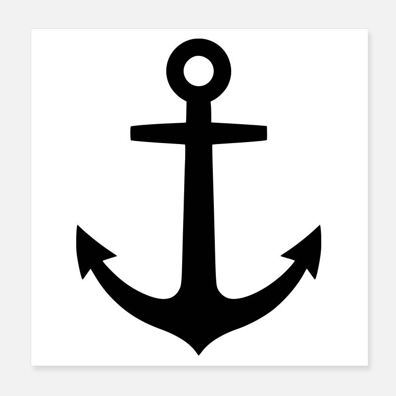 Anker Maritim Schiff Logo Poster 20x20 cm
