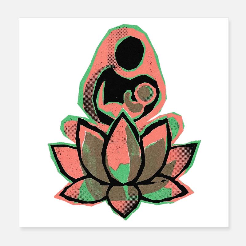 Yoga mère-enfant Poster 20 x 20 cm