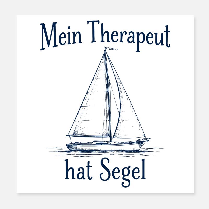 Sailing Sailor Funny Fun Sailboat Graphic Poster 8" x 8" (20x20 cm)