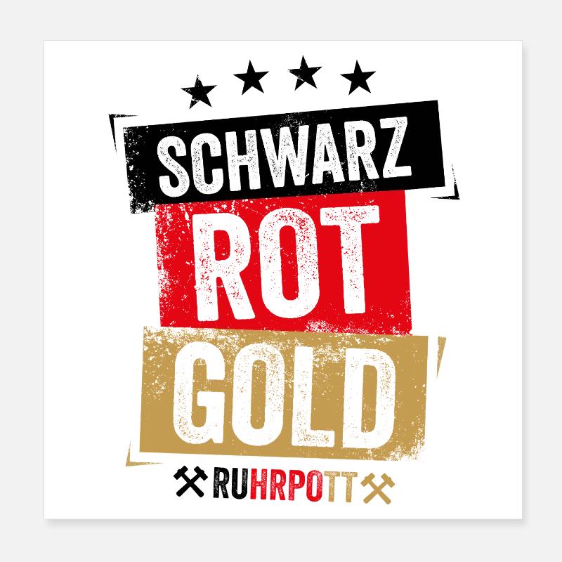 Schwarz Rot Gold Ruhrpott Poster 20x20 cm