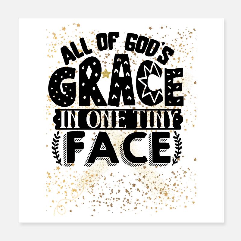 OneLine Gold Stars Glitzereffekt Poster 20x20 cm