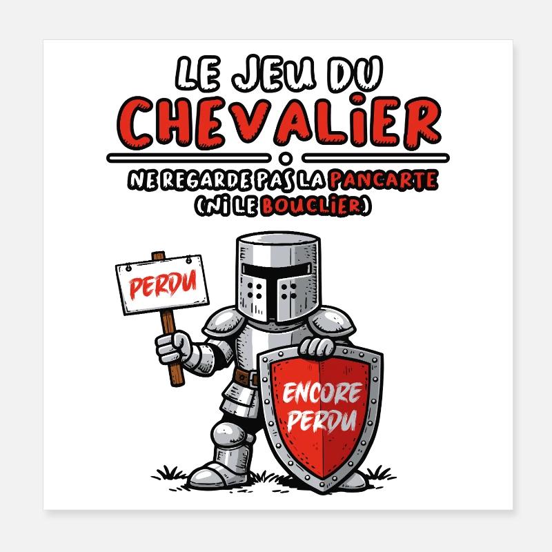 Le jeu du chevalier Poster 20 x 20 cm