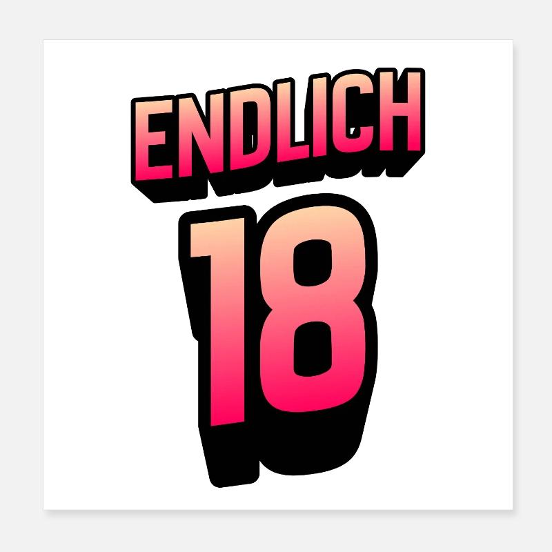 Enfin 18 Gradient Neon Poster 20 x 20 cm