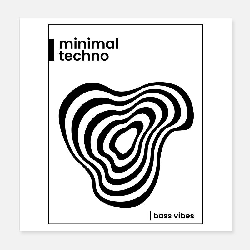 minimalistisches Techno-Plakatdesign Poster 20x20 cm