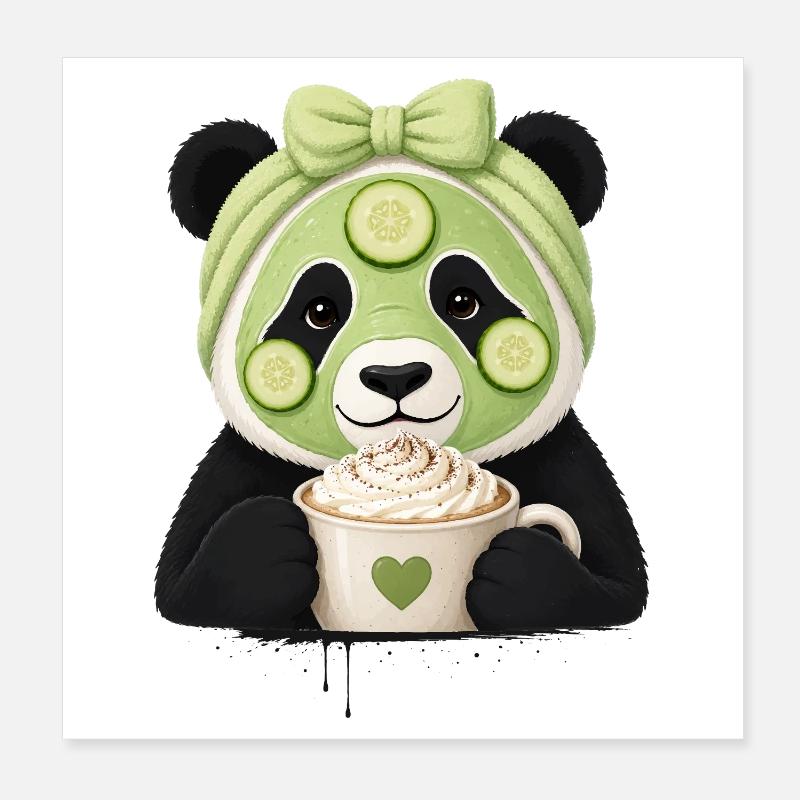 Motif beauté et soin de soi du panda Poster 20 x 20 cm