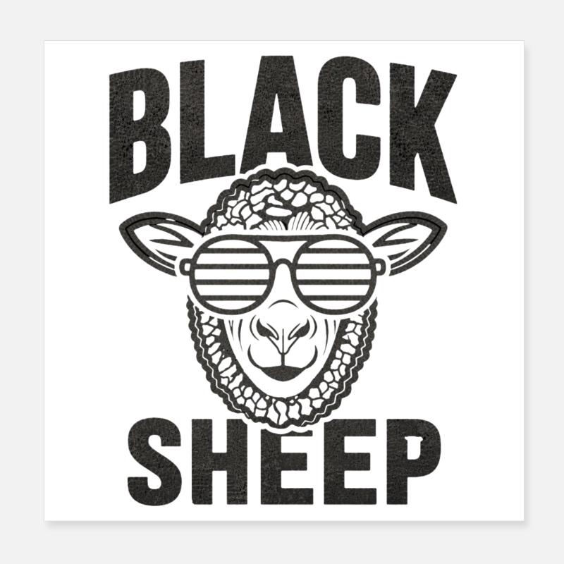 Black Sheep : Déclaration rétro cool Poster 20 x 20 cm