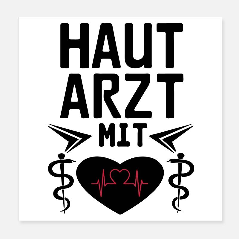 Hautarzt mit Herz Geschenk Poster 20x20 cm