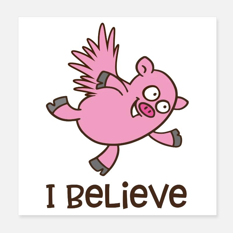 fliegendes Schwein Poster 20x20 cm