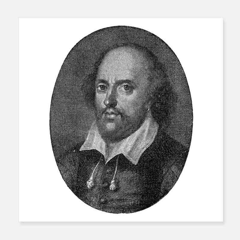 William Shakespeare Poster 8" x 8" (20x20 cm)