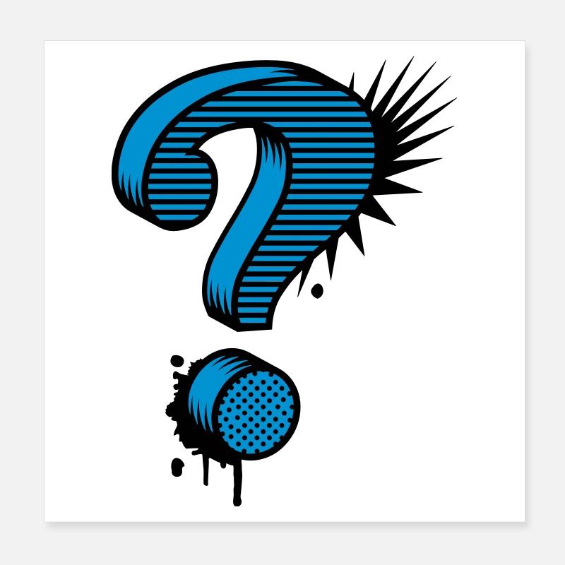 Fragezeichen Graffiti Poster 20x20 cm