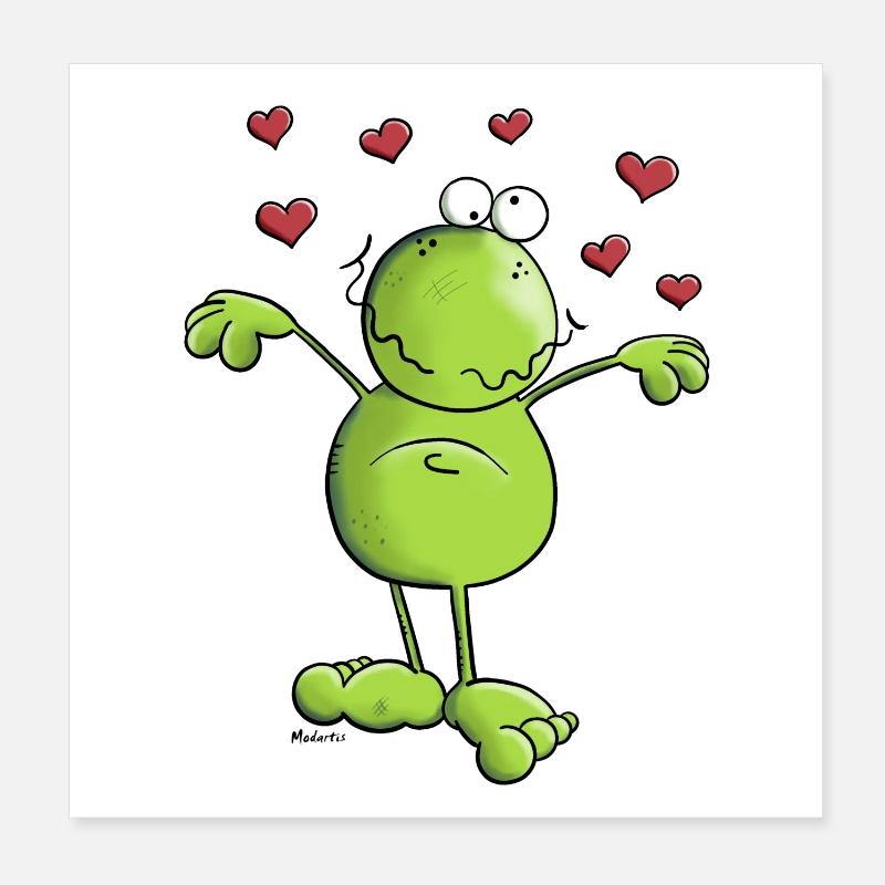 Frog in Love Poster 8" x 8" (20x20 cm)