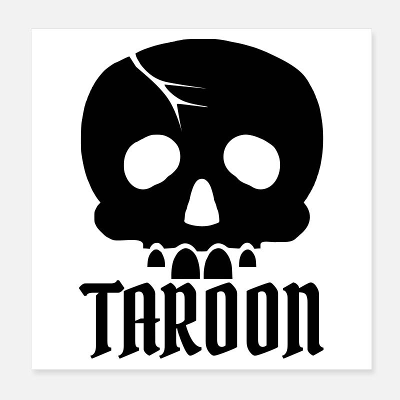 Taroon Skull and lettering black Poster 8" x 8" (20x20 cm)