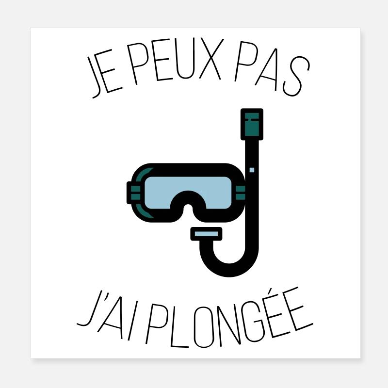 Ich kann nicht, dass ich getaucht bin Poster 20x20 cm