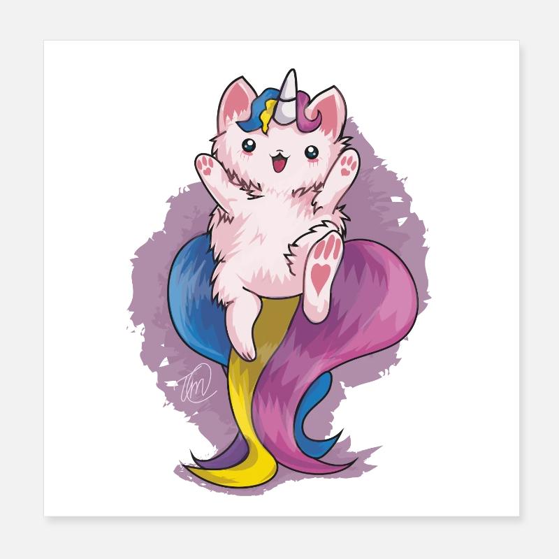 Kitty Katacorn est heureuse Poster 20 x 20 cm