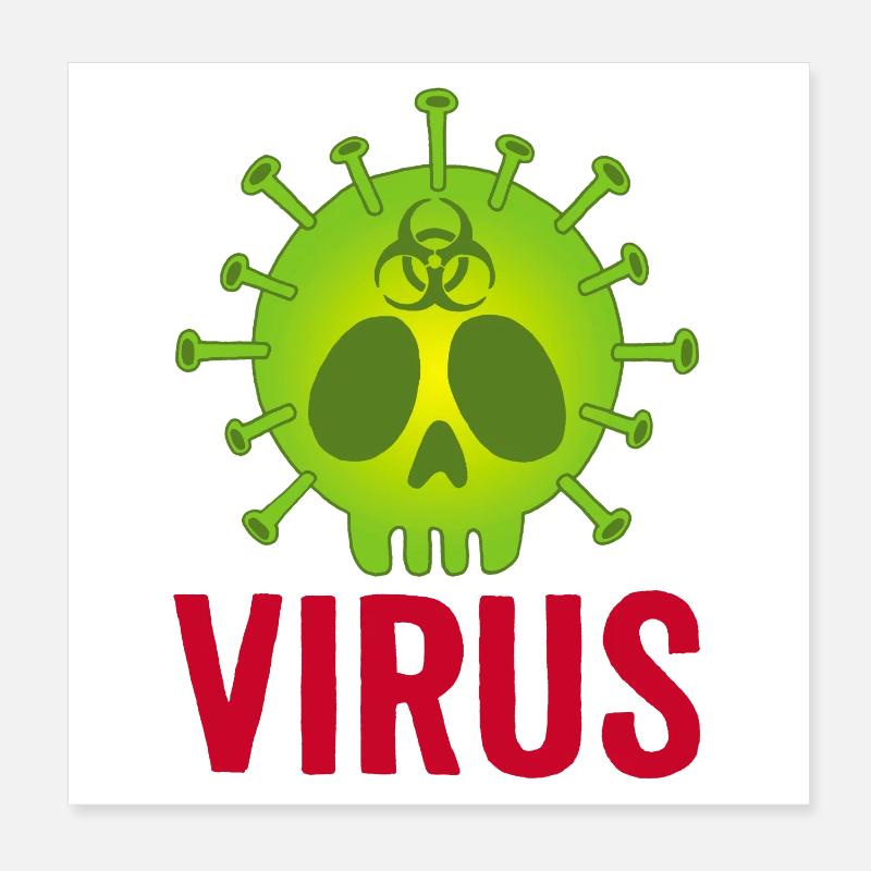 Tête de mort virus Poster 20 x 20 cm