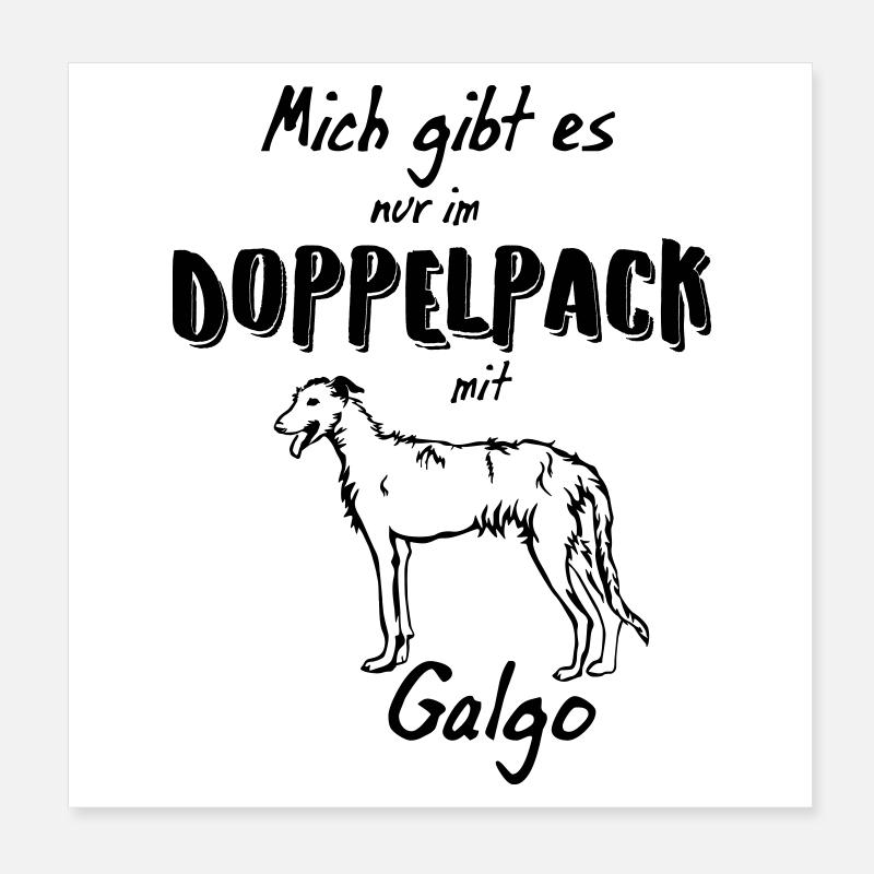 Galgo Silhouette - Kontur Poster 20x20 cm