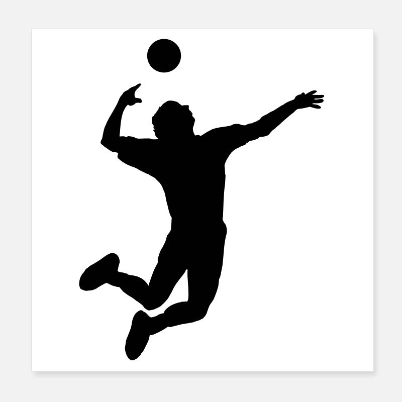 Volleyball gesprungen Schlag oder Service Poster 20x20 cm