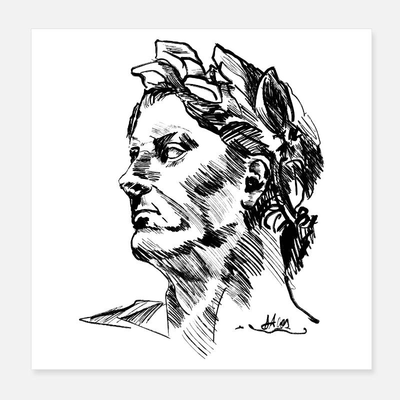 JULIUS DRAWING by Chris Detection Poster 8" x 8" (20x20 cm)