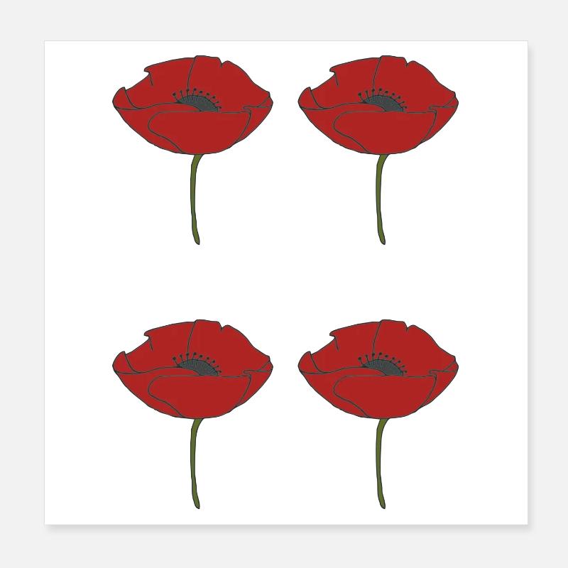 mohnblume Poster 20x20 cm