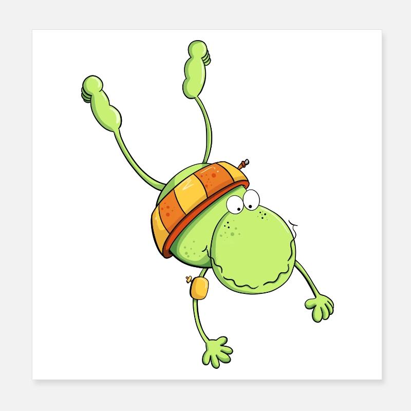 Grenouille baigneuse avec des ailes d’eau I Été Poster 20 x 20 cm