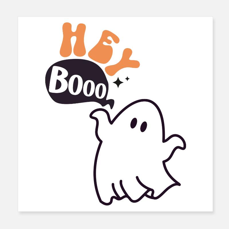 Hey booo Poster 20x20 cm