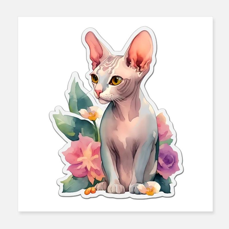 Chat Sphynx Poster 20 x 20 cm