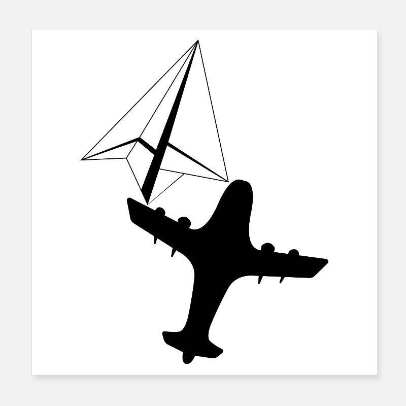 Vol d'Imagination - Poster 20 x 20 cm - blanc