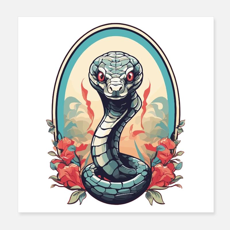 Kobra Schlange Poster 20x20 cm