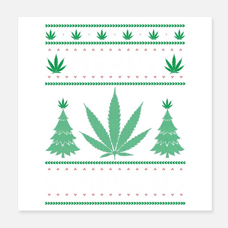Joyeux Noël, Joyeux Cannabis Poster 20 x 20 cm