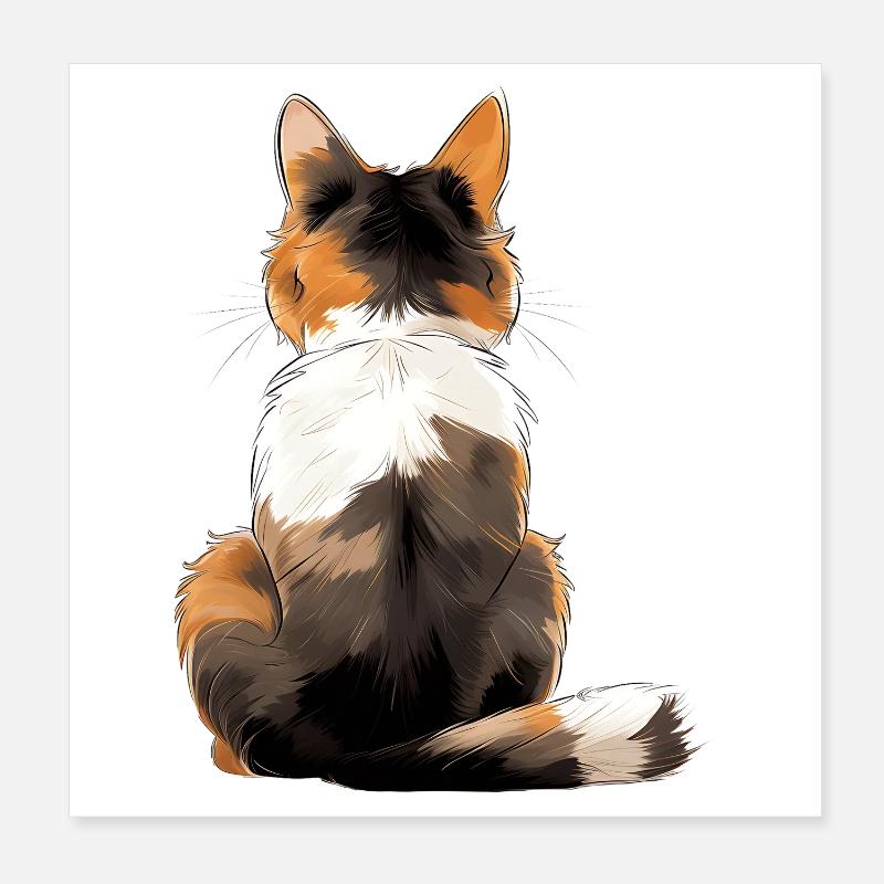 Chat Bobtail japonais Poster 20 x 20 cm