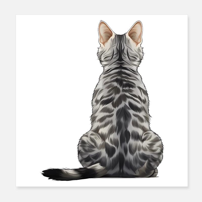 Chat Mau égyptien Poster 20 x 20 cm