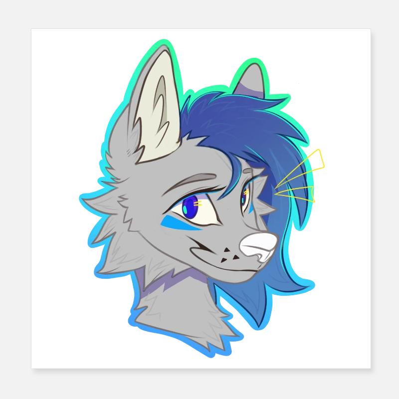 Wind Chime, the She-Wolf (by Derpy Fox) Poster 8" x 8" (20x20 cm)