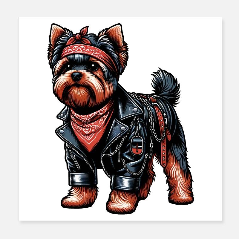 Yorkshire Terrier Rocker Poster 20x20 cm