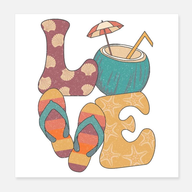 Summer Love Poster 8" x 8" (20x20 cm)