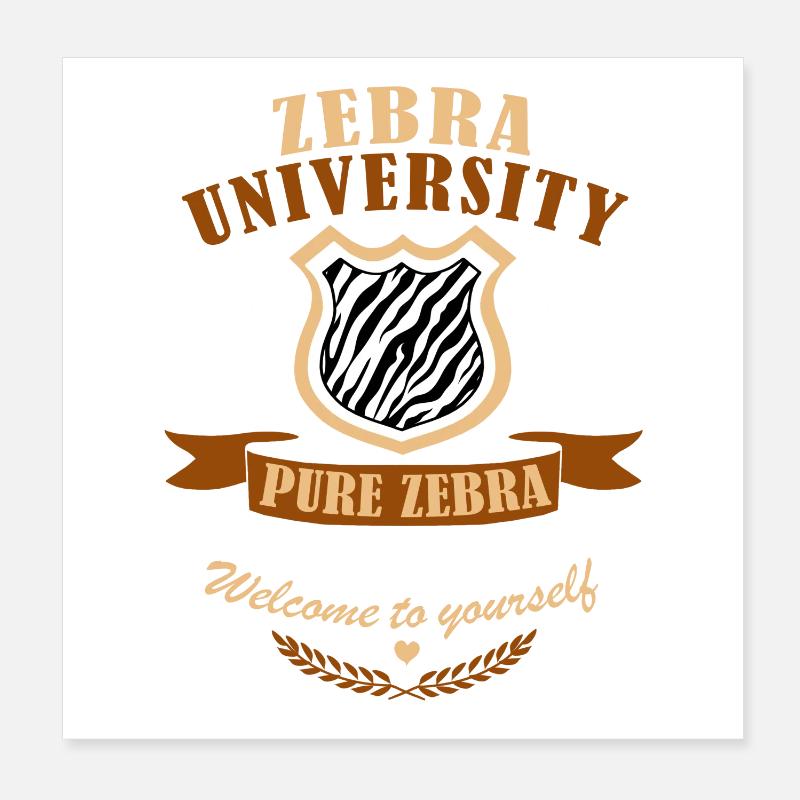Zebra Diploma Poster 8" x 8" (20x20 cm)