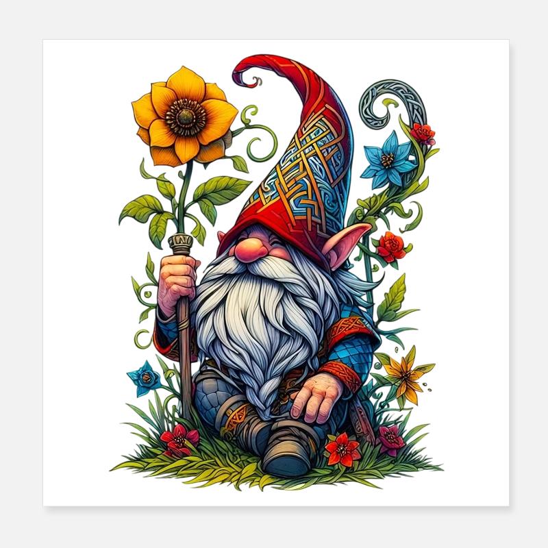 Elfe gobelin gnome Poster 20 x 20 cm