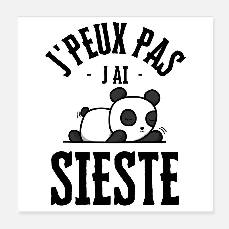 Je peux pas j ai sieste Poster 20 x 20 cm