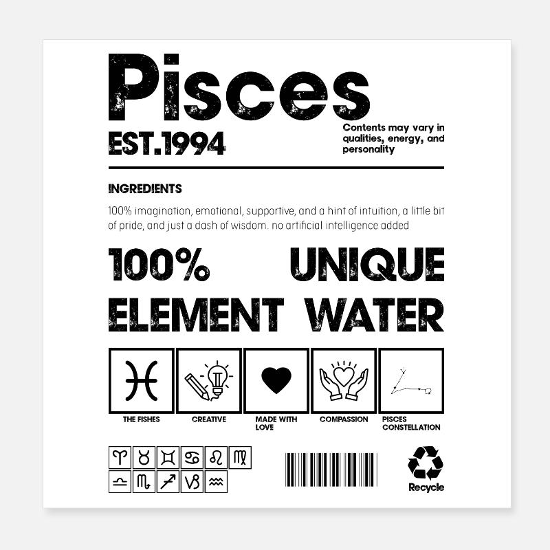 Pisces 1994 Poster 8" x 8" (20x20 cm)