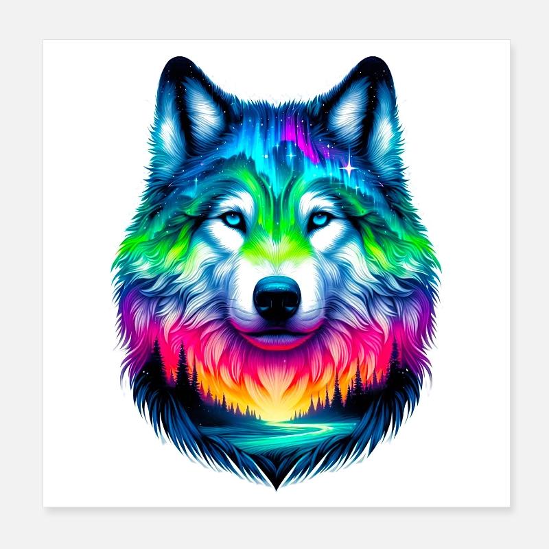 Wolf Poster 20x20 cm