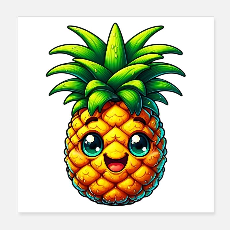 Ananas Poster 20 x 20 cm