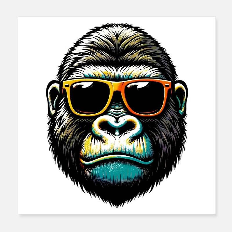 Gorilla Poster 8" x 8" (20x20 cm)
