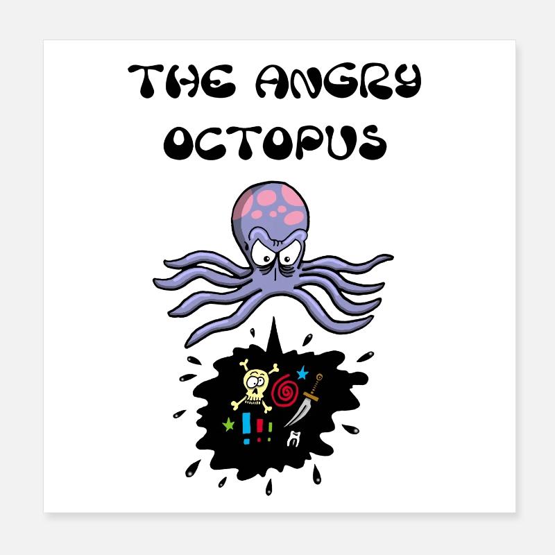 Der wütende Oktopus Poster 20x20 cm