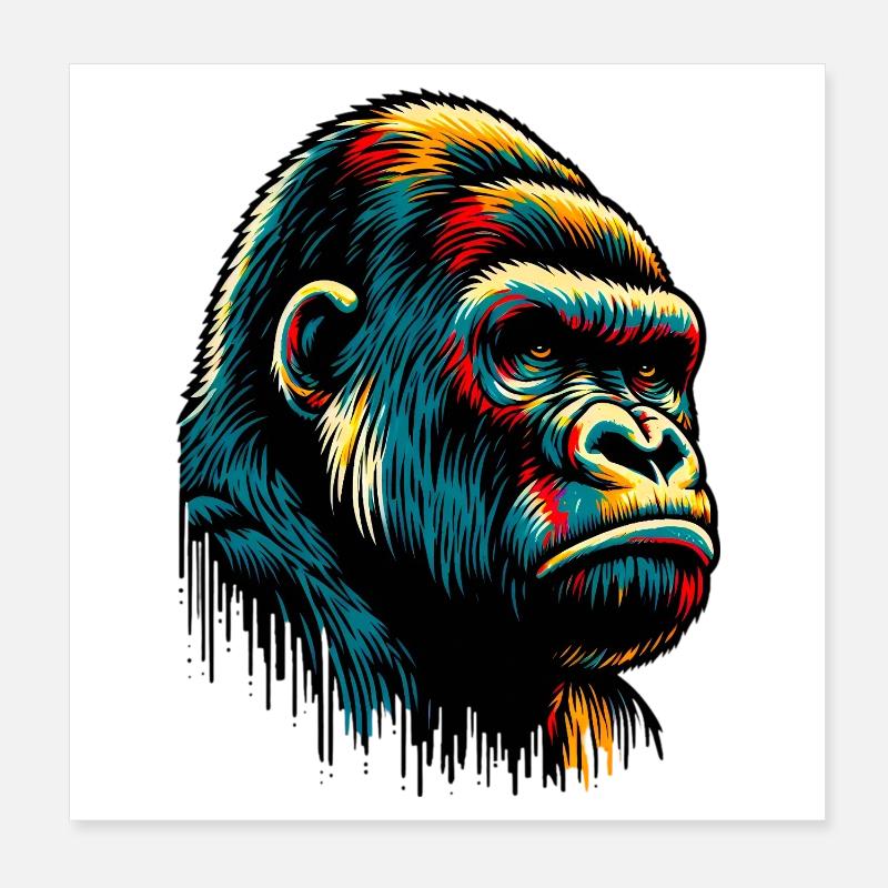 Gorille Poster 20 x 20 cm