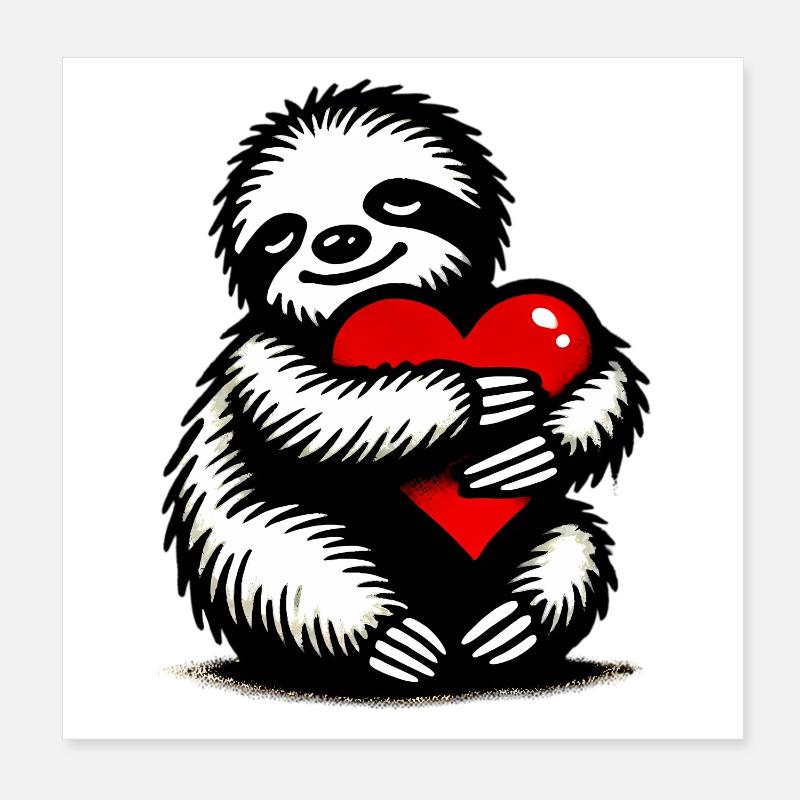 Sloth Poster 8" x 8" (20x20 cm)