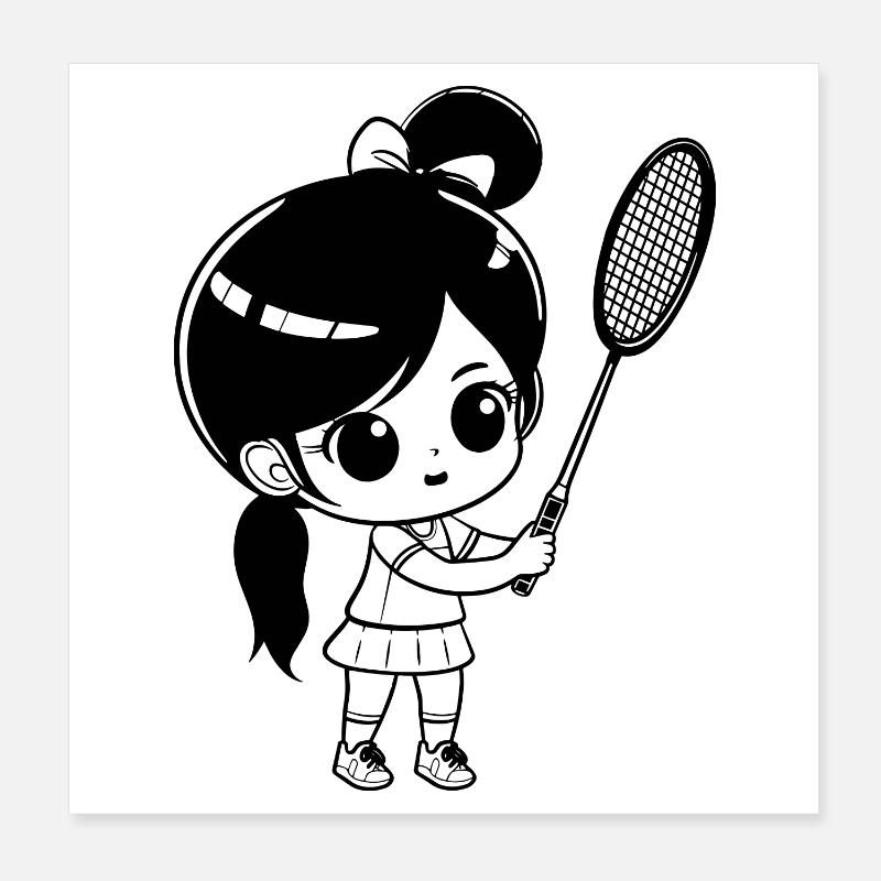Badminton Filles Poster 20 x 20 cm