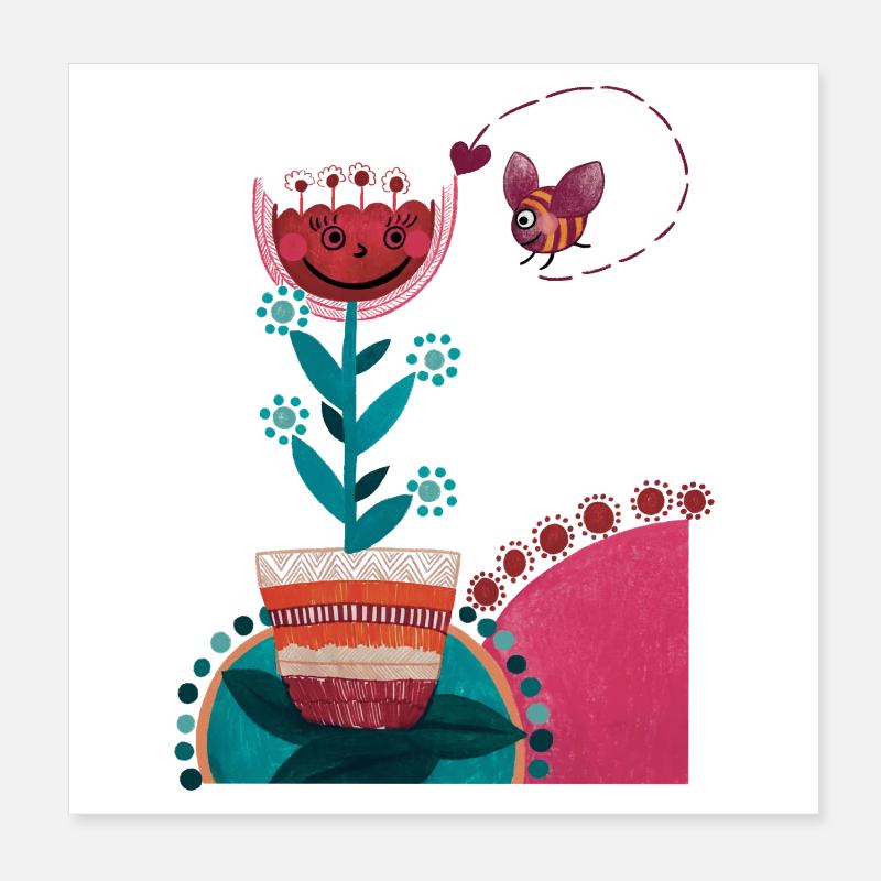 Colourful summer Poster 8" x 8" (20x20 cm)