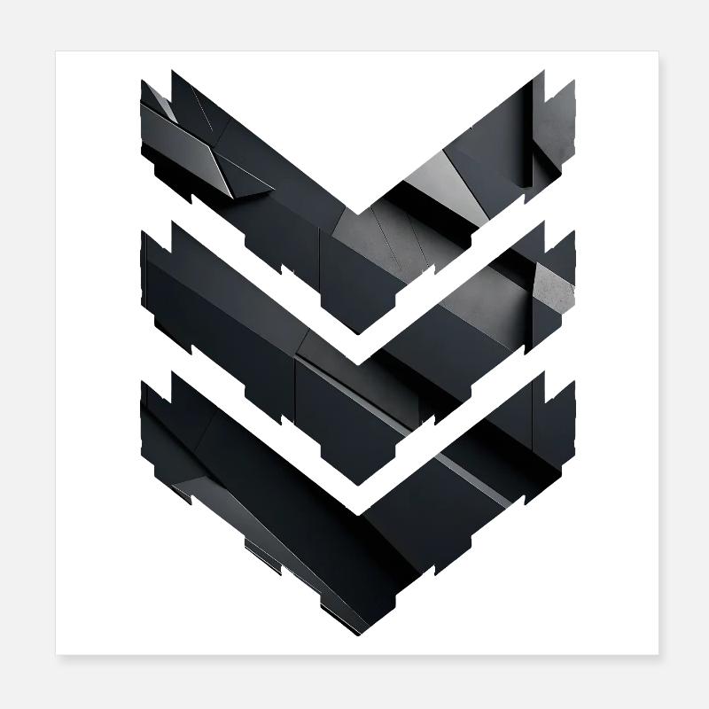 Abstraktes schwarzes geometrisches Muster Poster 20x20 cm